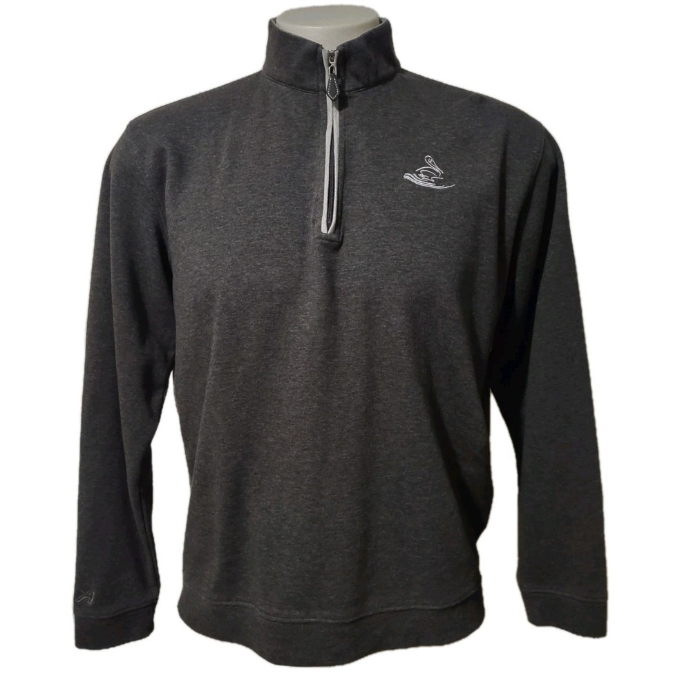 Ahead USA Quarter Zip Pullover Size Medium Mens Gorp Core Charcoal Grey Logo Top